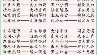 反义词的成语大全四个字_abcd反义词的成语大全四个字